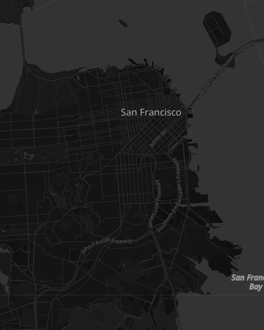 Black basemap — high-contrast black map theme