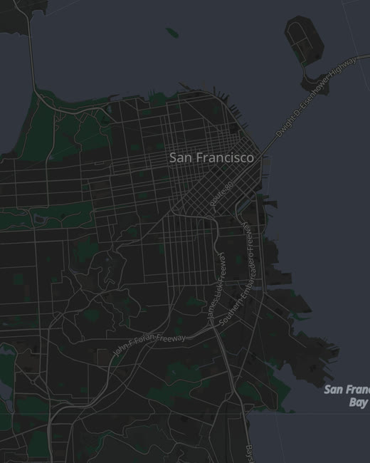 Dark basemap — navy dark map theme