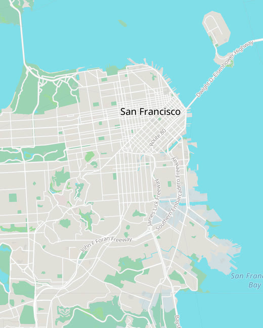 Light basemap — clean near-white map theme