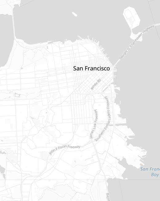 Streets basemap — light street map with roads and labels